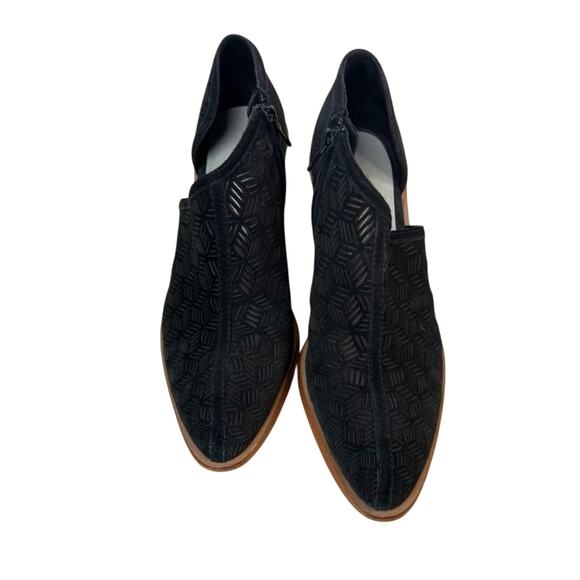 1 State Iddah Booties Women's 6.5 Black Perforated Leather Cutaway Ankle - Picture 2 of 13